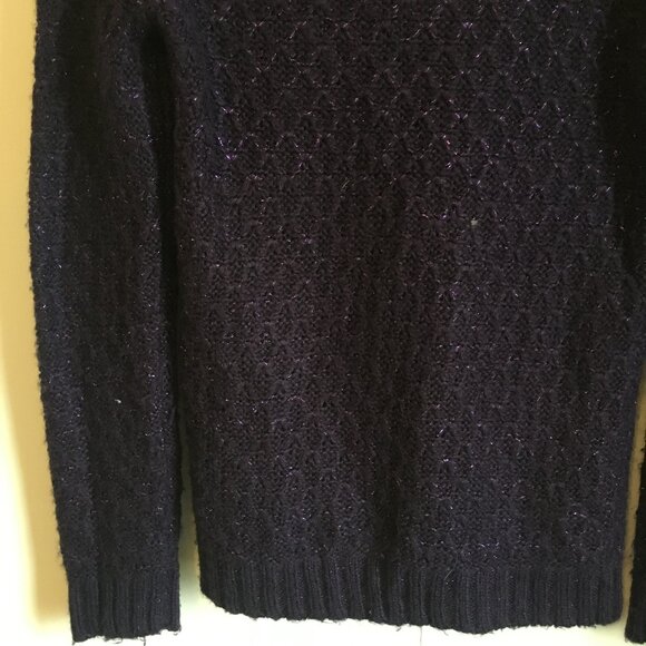 Sparkly Sugar Plum 100% Cotton Knit Cowl Neck Sweater - Picture 7 of 15